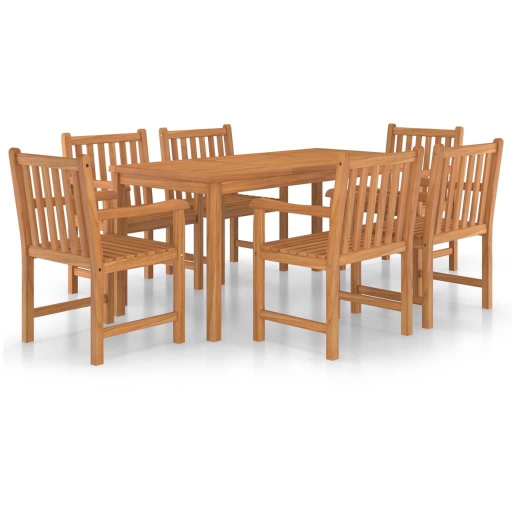 Set da pranzo da giardino 7 pz 160x80 cm in legno massello di teak