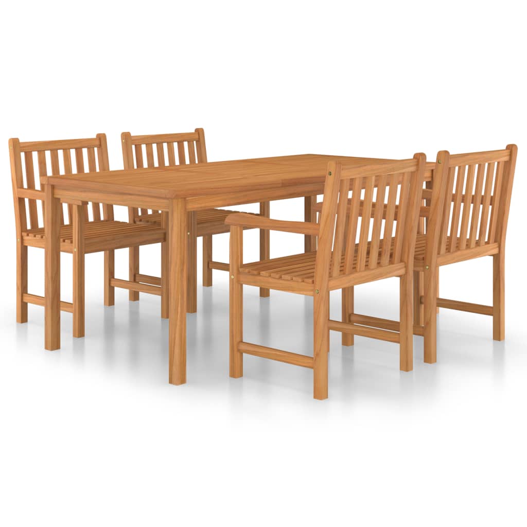 Set da pranzo da giardino 5 pz 180x90 cm in legno massello di teak