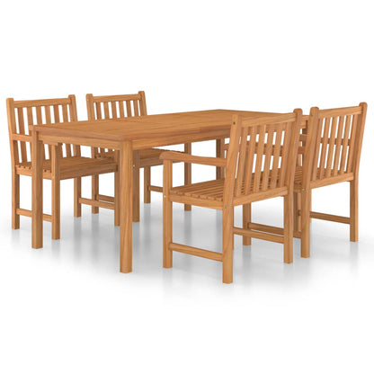 Set da pranzo da giardino 5 pz 180x90 cm in legno massello di teak