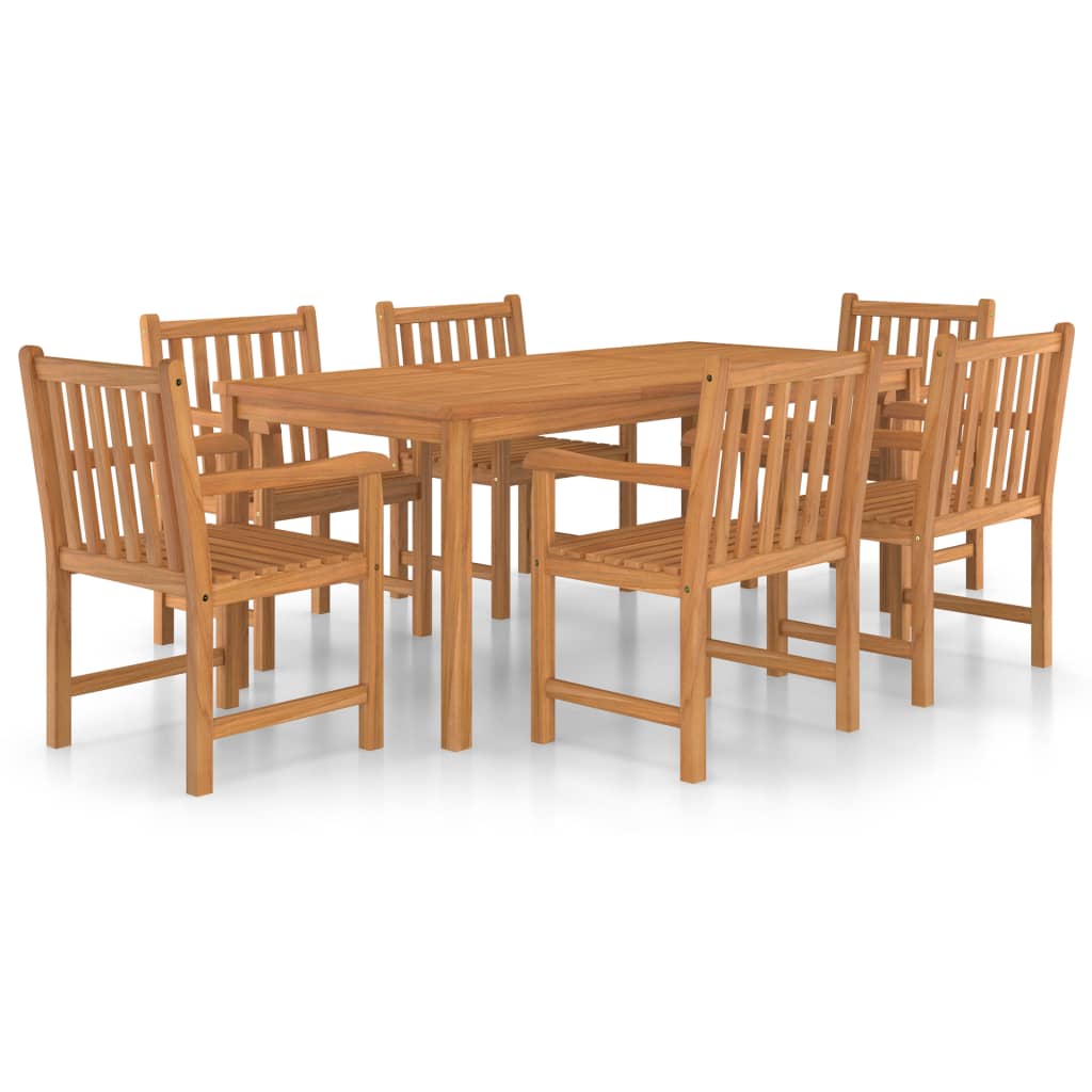 Set da pranzo da giardino 7 pz 180x90 cm in legno massello di teak