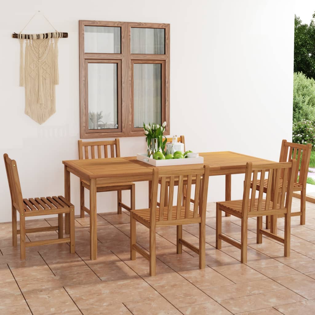 Set da pranzo da giardino 7 pz 200x100 cm in legno massello di teak