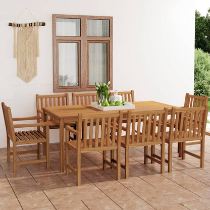 Set da pranzo da giardino 9 pz 200x100 cm in legno massello di teak