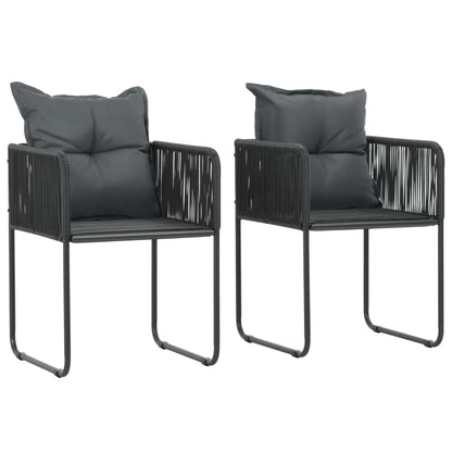 Set da Pranzo da Giardino 3 pz in Rattan PVC Nero e Marrone