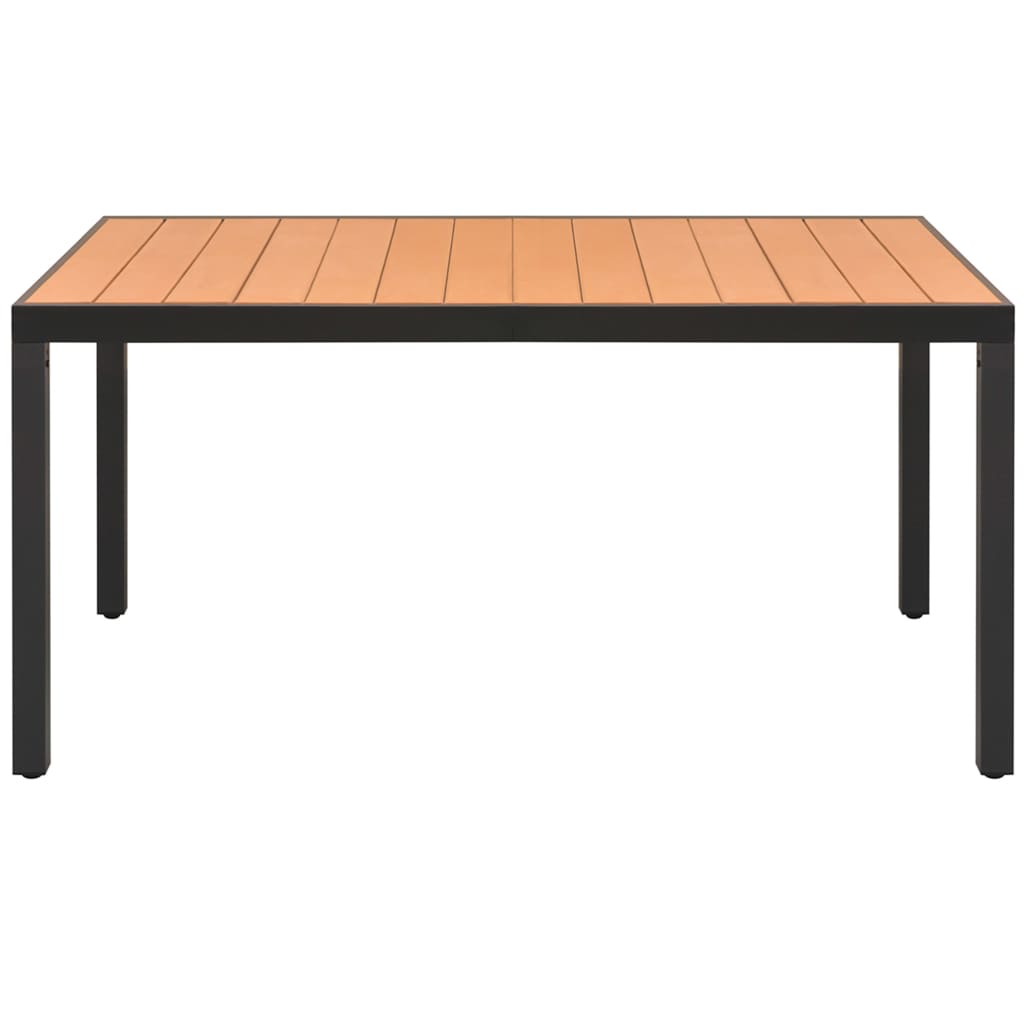 Set da Pranzo da Giardino 7 pz in Rattan PVC Nero e Marrone