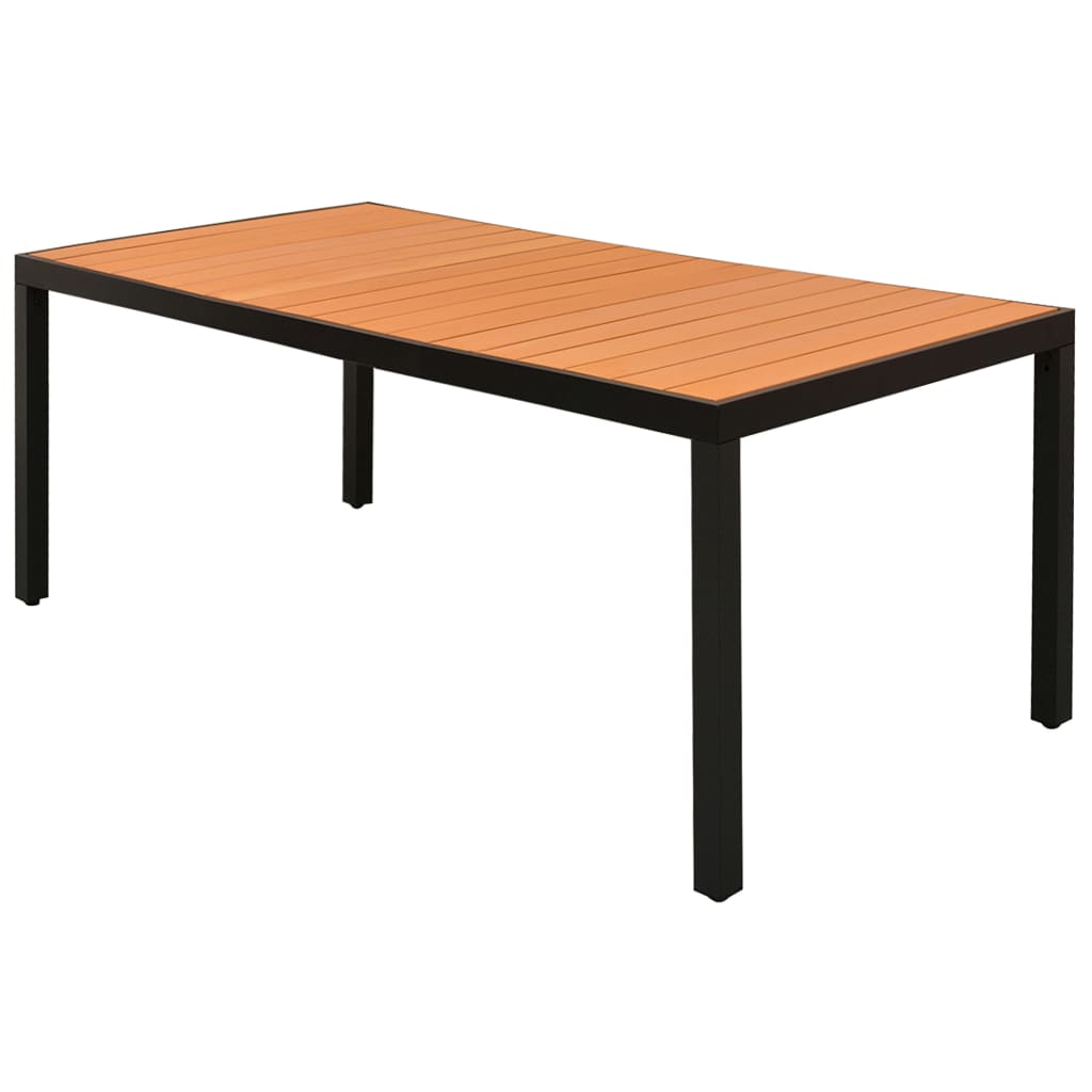Set da Pranzo da Giardino 9 pz in Rattan PVC Nero e Marrone