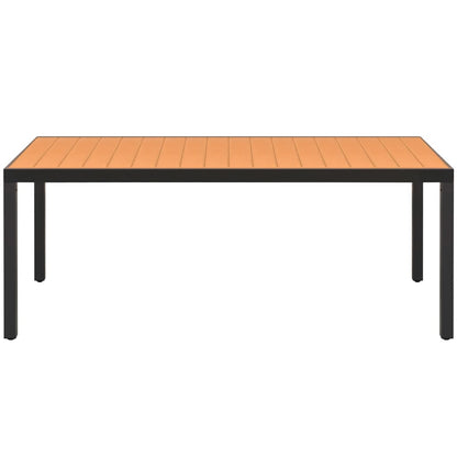 Set da Pranzo da Giardino 9 pz in Rattan PVC Nero e Marrone