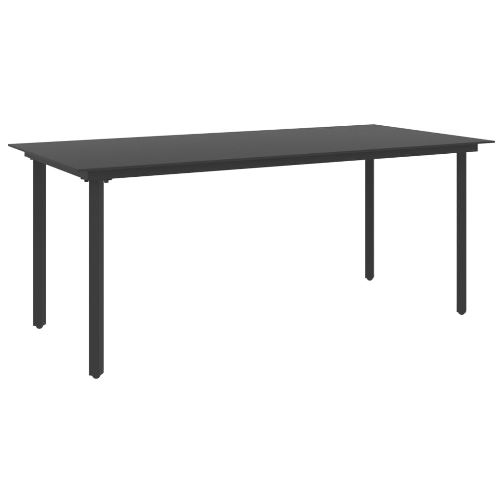 Set da Pranzo da Giardino 9 pz in Rattan PVC Nero