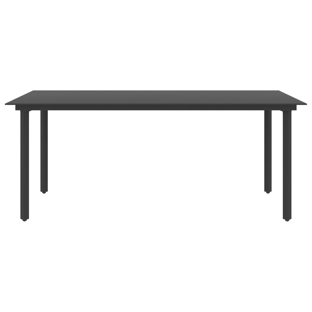 Set da Pranzo da Giardino 9 pz in Rattan PVC Nero