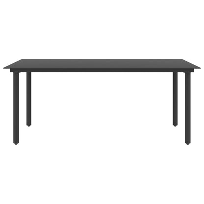 Set da Pranzo da Giardino 9 pz in Rattan PVC Nero