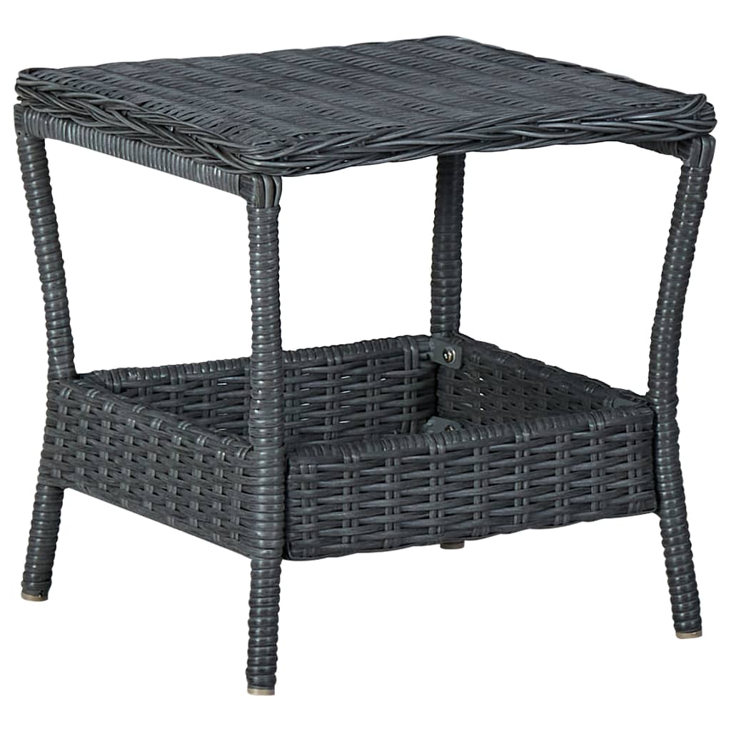 Set Divani da Giardino 2 pz con Cuscini Polyrattan Grigio Scuro