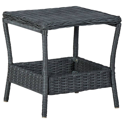 Set Divani da Giardino 2 pz con Cuscini Polyrattan Grigio Scuro