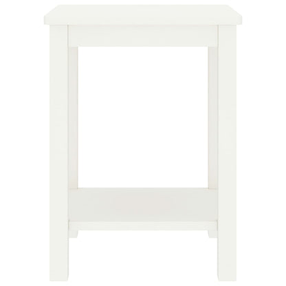 Comodino Bianco 35x30x47 cm in Legno Massello di Pino