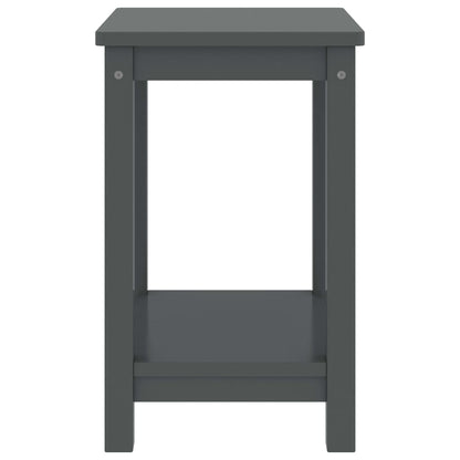 Comodino Grigio Scuro 35x30x47 cm in Legno Massello di Pino