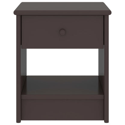 Comodino Marrone Scuro 35x30x40 cm in Legno Massello di Pino