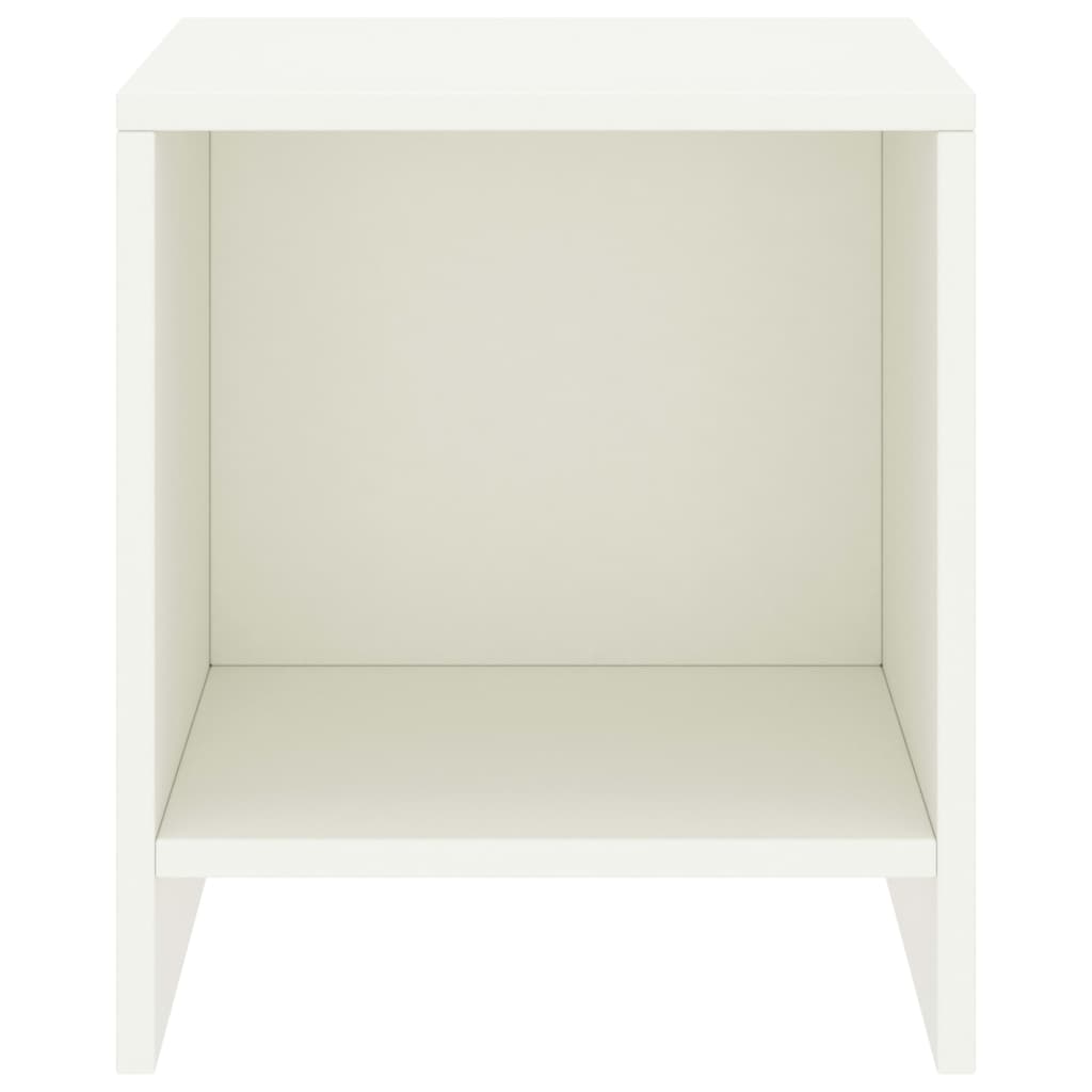 Comodino Bianco 35x30x40 cm in Legno Massello di Pino