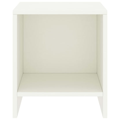 Comodino Bianco 35x30x40 cm in Legno Massello di Pino