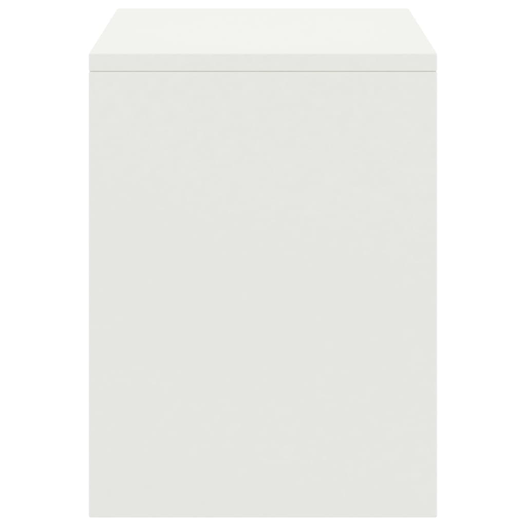 Comodino Bianco 35x30x40 cm in Legno Massello di Pino