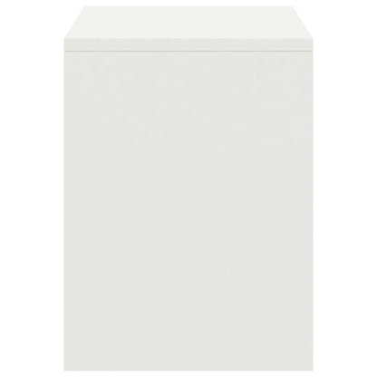 Comodino Bianco 35x30x40 cm in Legno Massello di Pino