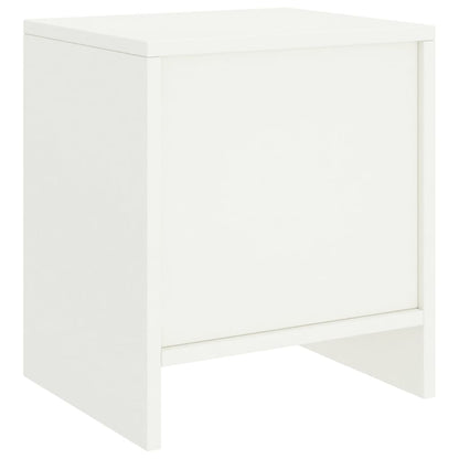 Comodino Bianco 35x30x40 cm in Legno Massello di Pino