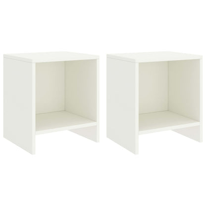 Comodini 2 pz Bianco 35x30x40 cm in Pino Massello
