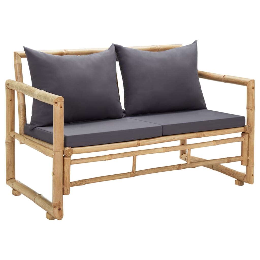 Panca da Giardino con Cuscini 115 cm in BambÃ¹