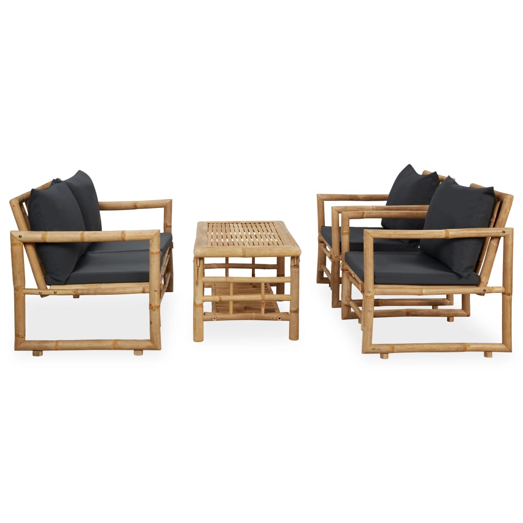 Set Divani da Giardino 4 pz con Cuscini in BambÃƒÆ’Ã‚Â¹