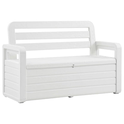 Cassapanca da Giardino 132,5 cm in Plastica Bianca