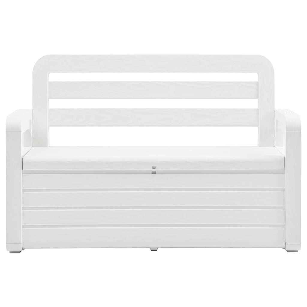 Cassapanca da Giardino 132,5 cm in Plastica Bianca