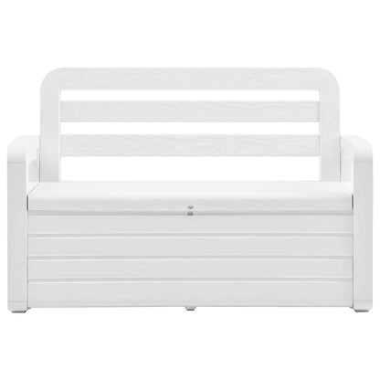 Cassapanca da Giardino 132,5 cm in Plastica Bianca