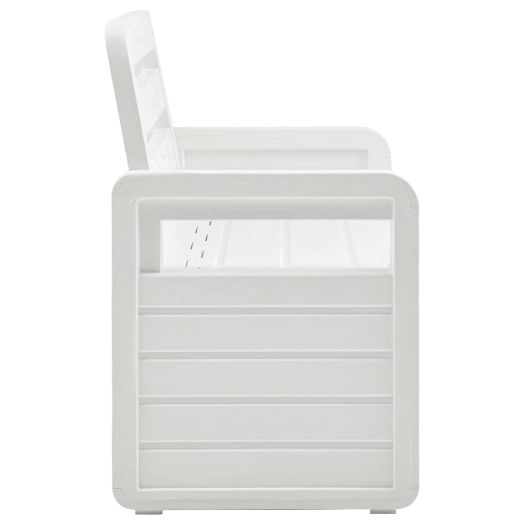 Cassapanca da Giardino 132,5 cm in Plastica Bianca