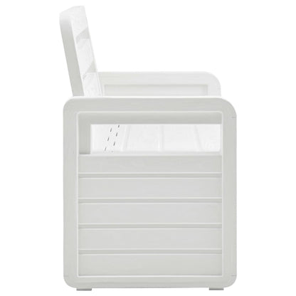 Cassapanca da Giardino 132,5 cm in Plastica Bianca