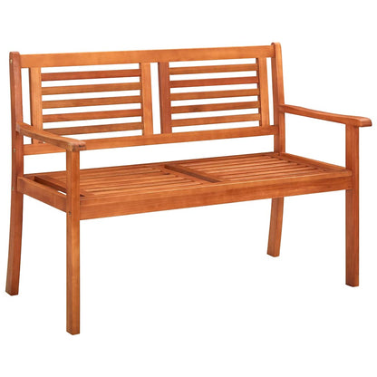Panchina da Giardino 2 Posti e Cuscino 120cm Massello Eucalipto