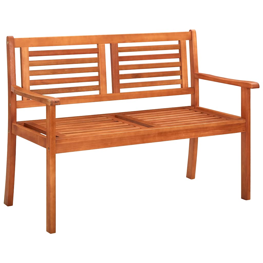 Panchina da Giardino 2 Posti e Cuscino 120cm Massello Eucalipto