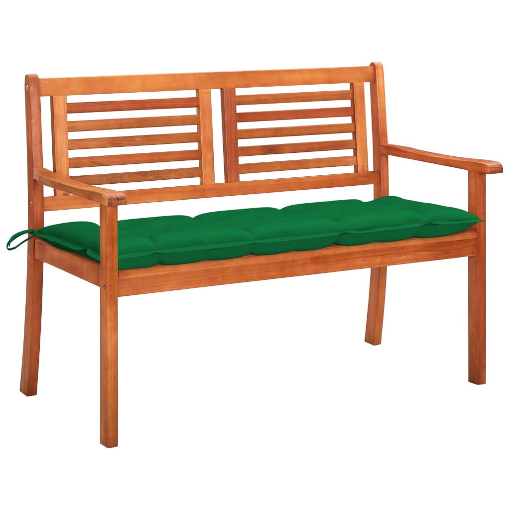 Panchina da Giardino e Cuscino 2 Posti 120cm Eucalipto Massello