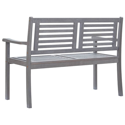 Panca da Giardino 2 Posti con Cuscino 120cm Grigia in Eucalipto