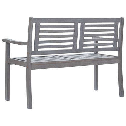 Panca da Giardino 2 Posti con Cuscino 120cm Grigia in Eucalipto
