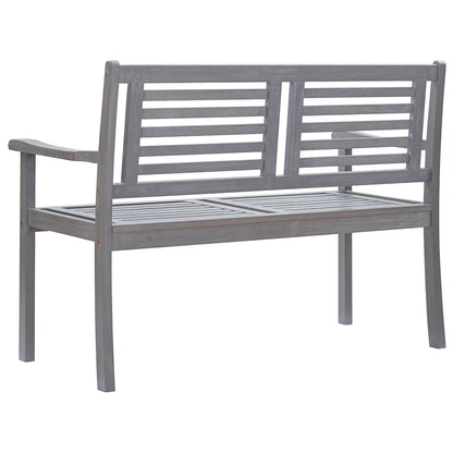 Panca da Giardino 2 Posti con Cuscino 120cm Grigia in Eucalipto
