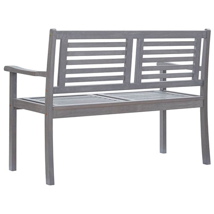 Panca da Giardino 2 Posti con Cuscino 120cm Grigia in Eucalipto