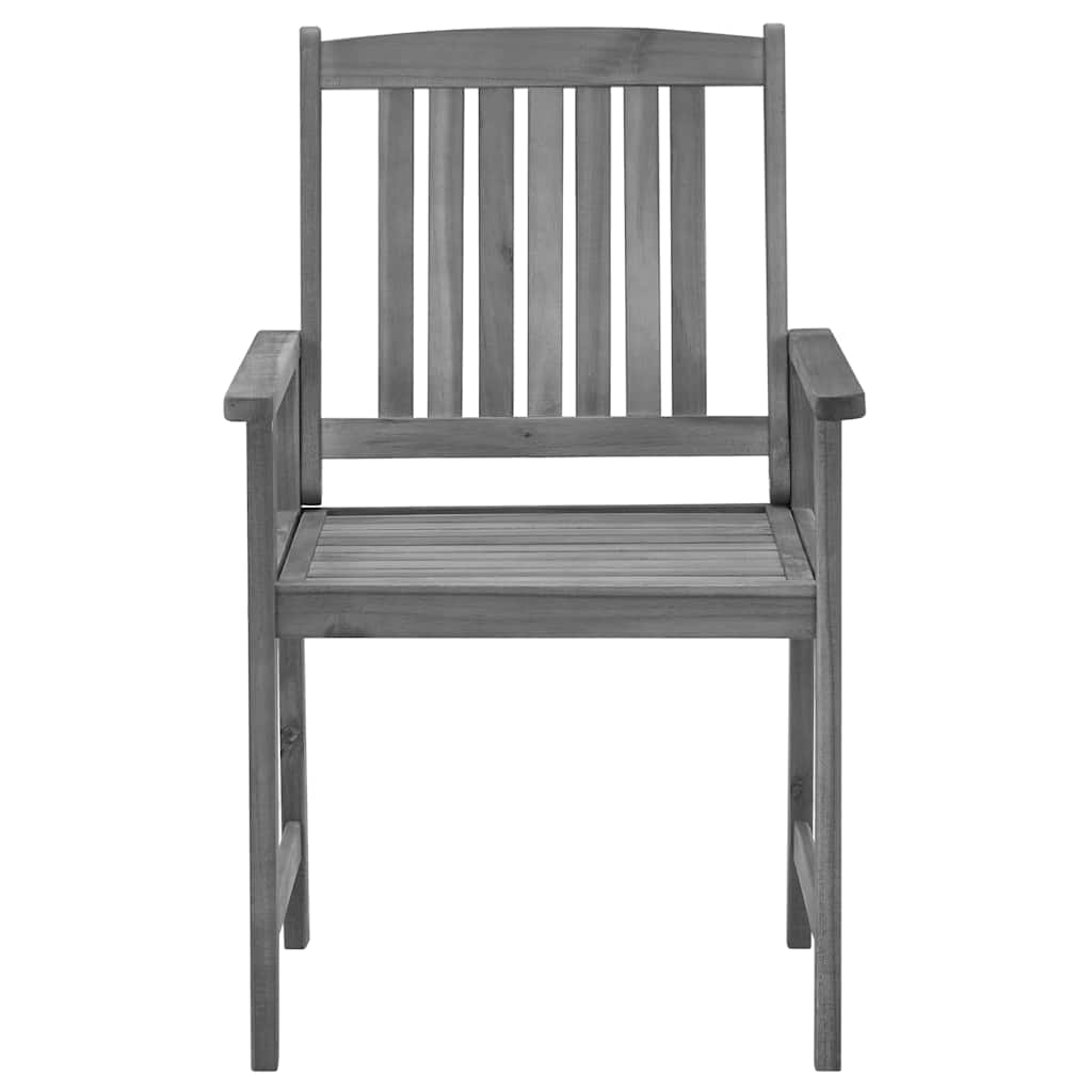 Sedie da Giardino con Cuscini 2 pz Grigio in Massello di Acacia