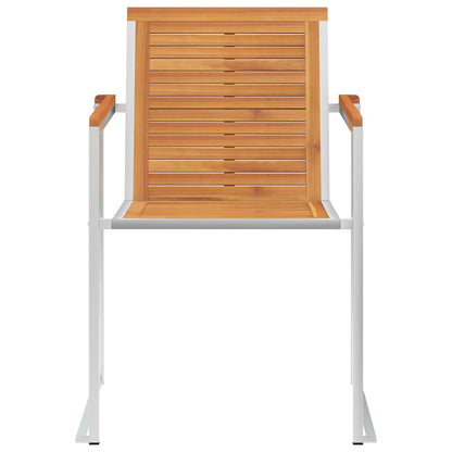 Sedie da Giardino 2 pz con Cuscini in Legno Acacia e Acciaio