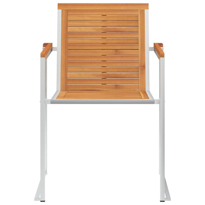 Sedie da Giardino 2 pz con Cuscini in Legno Acacia e Acciaio