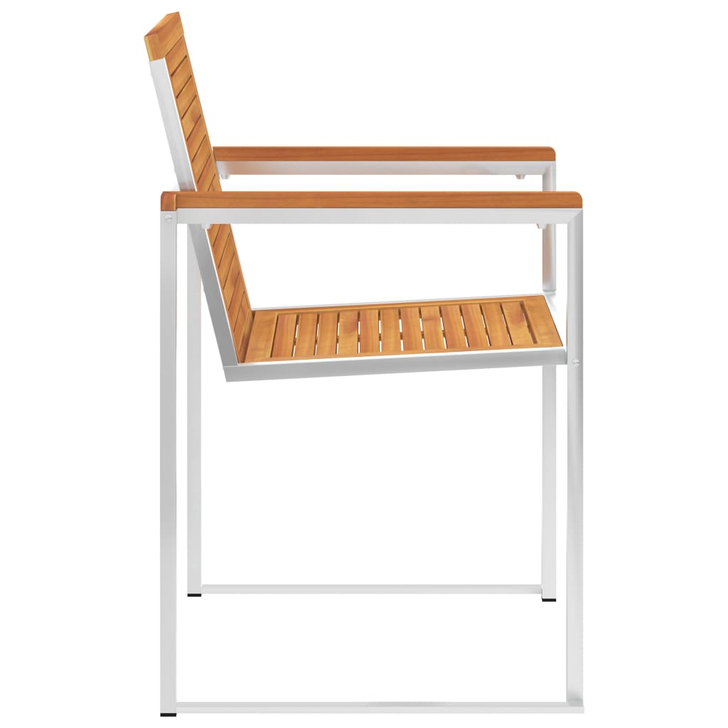 Sedie da Giardino 2 pz con Cuscini in Legno Acacia e Acciaio