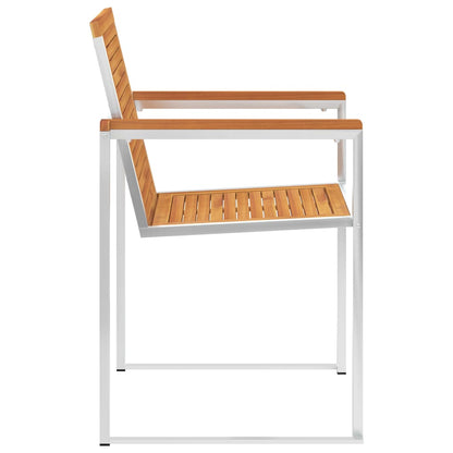 Sedie da Giardino 2 pz con Cuscini in Legno Acacia e Acciaio