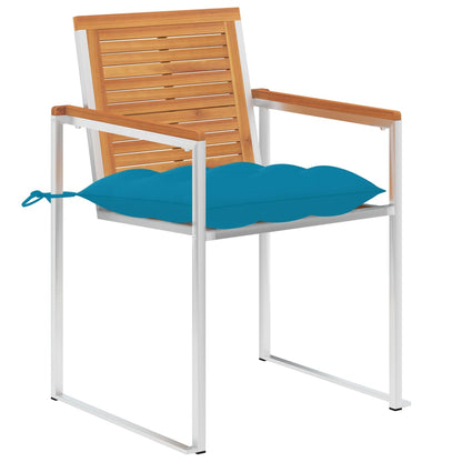 Sedie da Giardino 2 pz con Cuscini in Legno Acacia e Acciaio