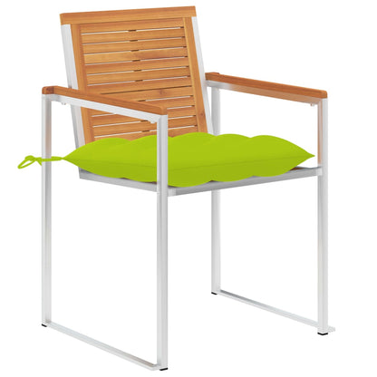 Sedie da Giardino 2 pz con Cuscini in Legno Acacia e Acciaio