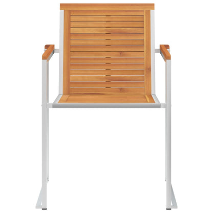 Sedie da Giardino 2 pz con Cuscini in Legno Acacia e Acciaio