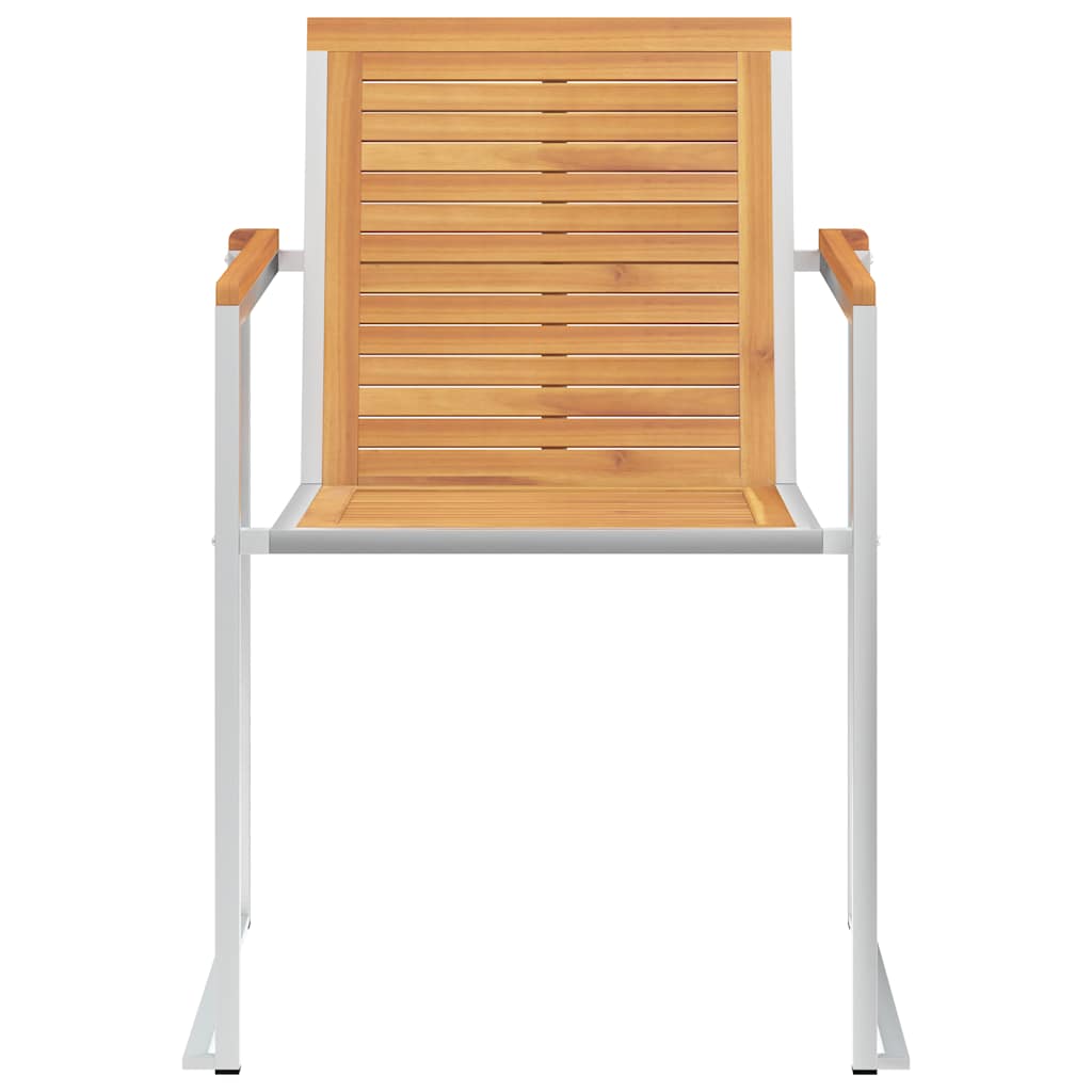 Sedie da Giardino 2 pz con Cuscini in Legno di Teak e Acciaio