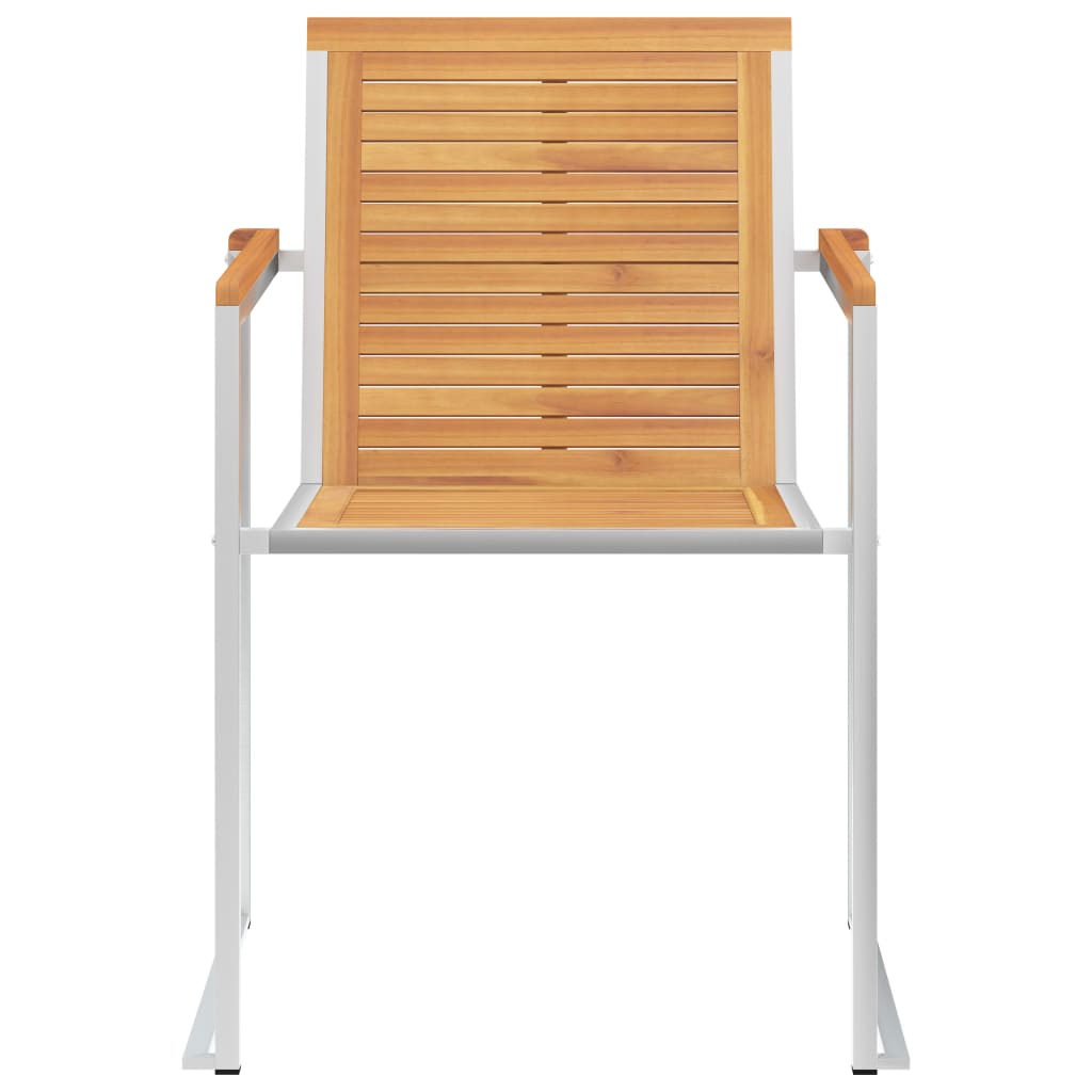 Sedie da Giardino 2 pz con Cuscini in Legno di Teak e Acciaio