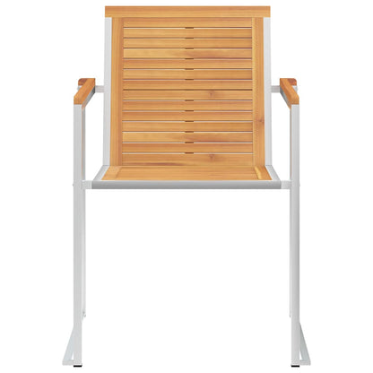 Sedie da Giardino 2 pz con Cuscini in Legno di Teak e Acciaio