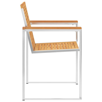 Sedie da Giardino 2 pz con Cuscini in Legno di Teak e Acciaio